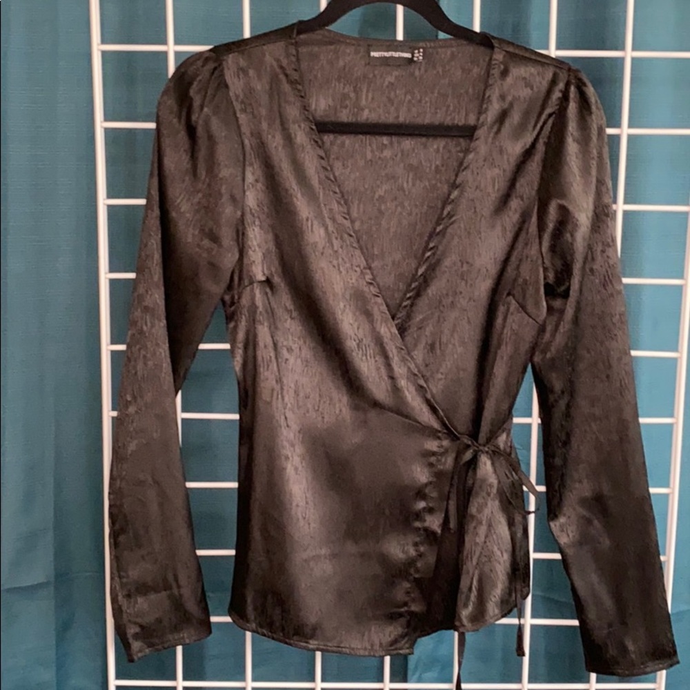 Silk-ish wrap shirt